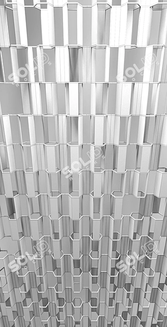 Elegant Brass Decorative Partition 3D model image 3