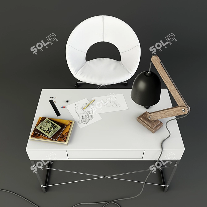 Comfy Desk Chair Set 3D model image 2