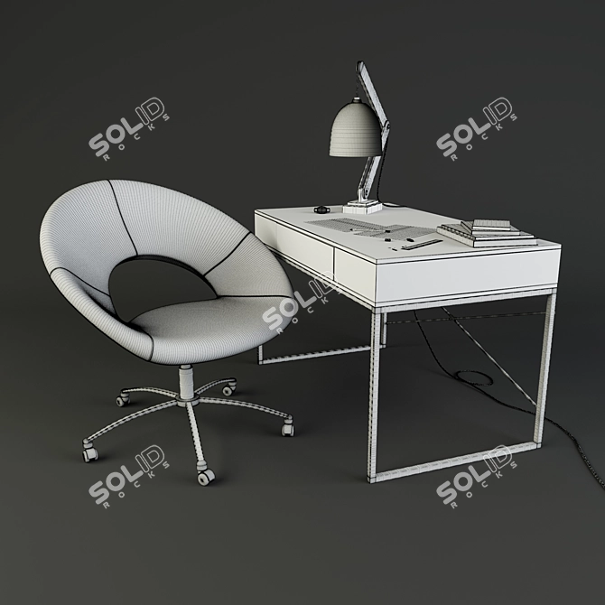 Comfy Desk Chair Set 3D model image 3