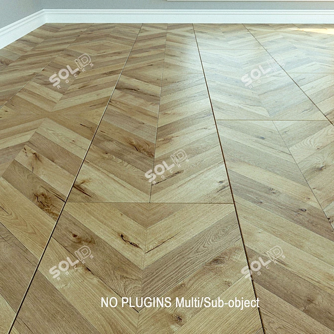 Natural Wood Laminate Flooring 3D model image 2