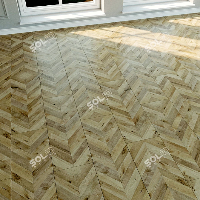 Natural Wood Laminate Flooring 3D model image 3