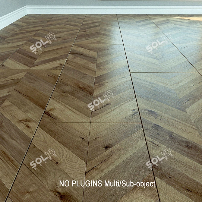 Authentic Oak Laminate Flooring 3D model image 1