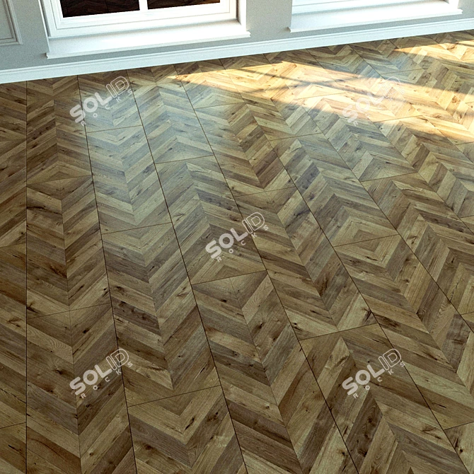 Authentic Oak Laminate Flooring 3D model image 2