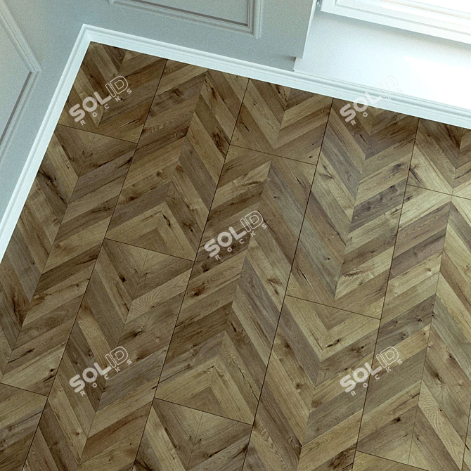 Authentic Oak Laminate Flooring 3D model image 3