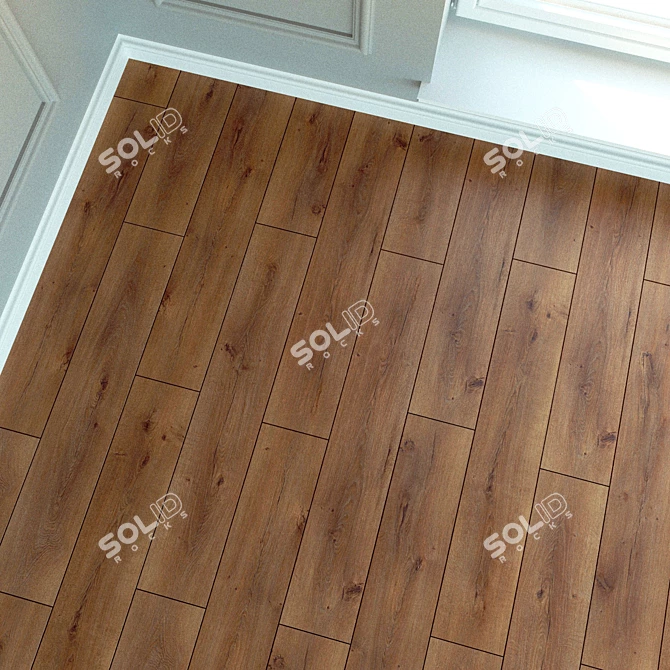 Organic Oak Laminate Flooring 3D model image 3