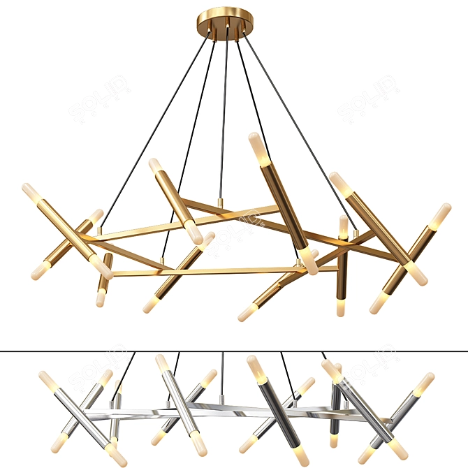 Petite Pentagone Chandelier - 1356 3D model image 1