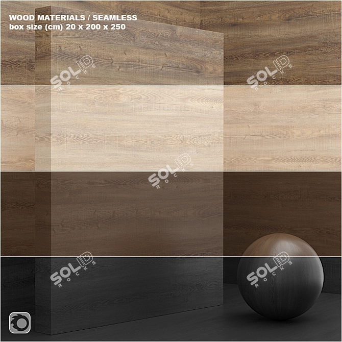 Seamless Wood/Veneer Set - 20pcs 3D model image 1