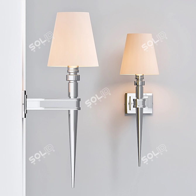 Elegant Waterloo Single Wall Lamp 3D model image 1