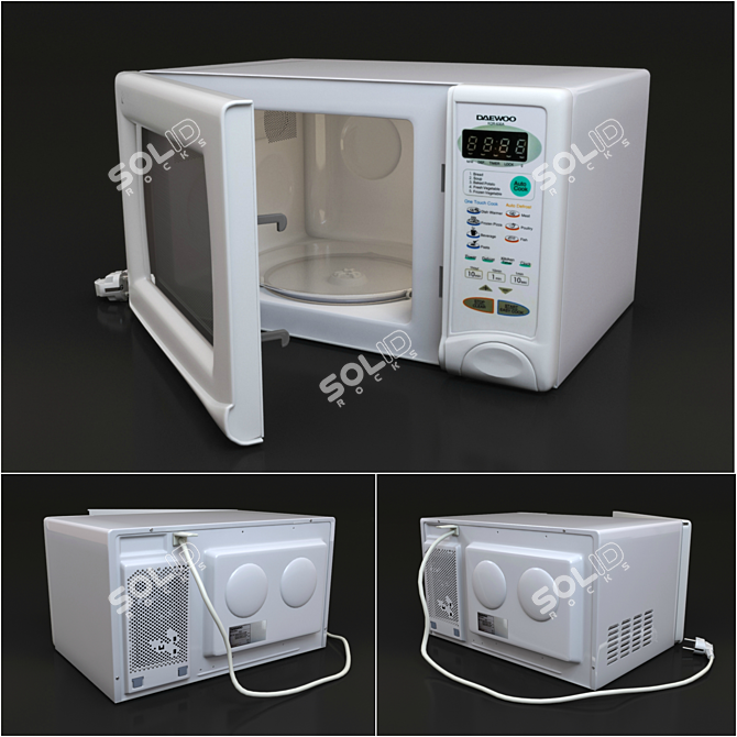 Daewoo KOR-630A Microwave: Stylish, White, 20L, Sensor Control 3D model image 1