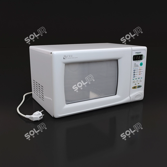 Daewoo KOR-630A Microwave: Stylish, White, 20L, Sensor Control 3D model image 2