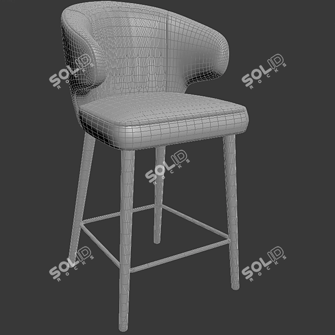 Modern Minotti Aston Little Counter Stool 3D model image 2