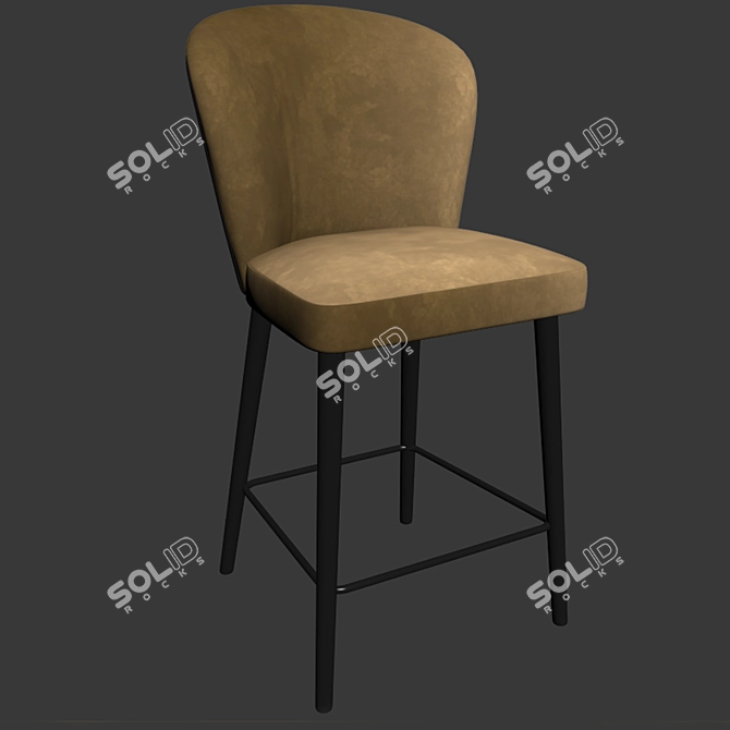 Elegant Minotti Aston Parquet Counter Stool 3D model image 2