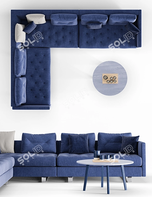 Elegant EJ 320 Spring Sofa Set 3D model image 2