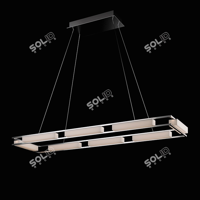 Fanton Rectangular Glass Tabletop 3D model image 1