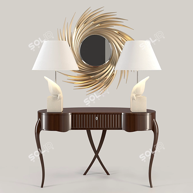 Elegant Petit Bureau Secretary: Functional and Stylish 3D model image 1