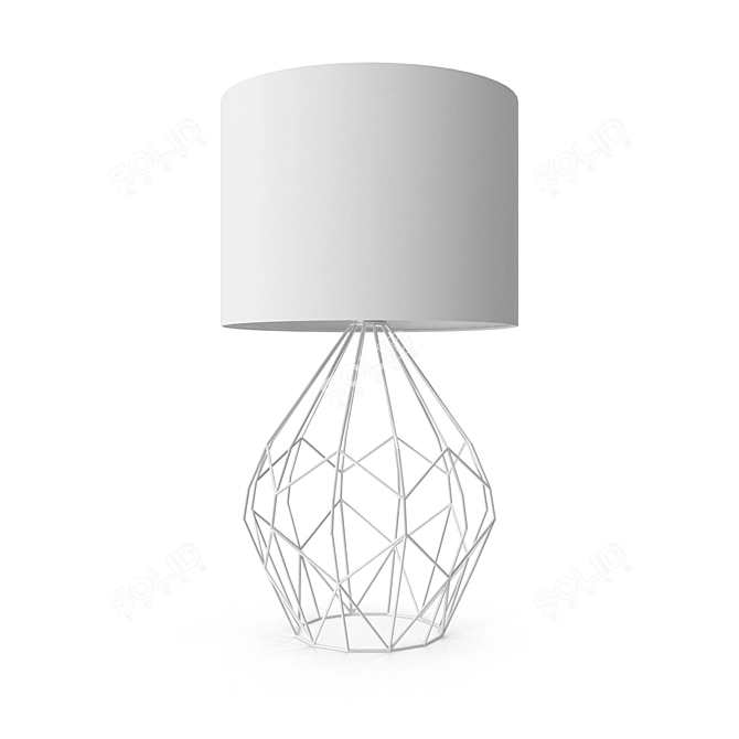 Modern Steel and Chrome Table Lamp 3D model image 1