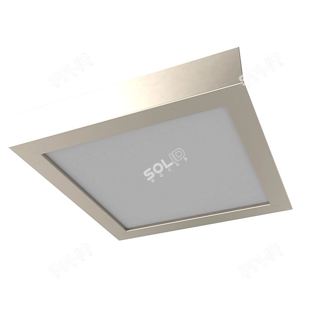 Sleek Nickle LED Downlight 3D model image 1