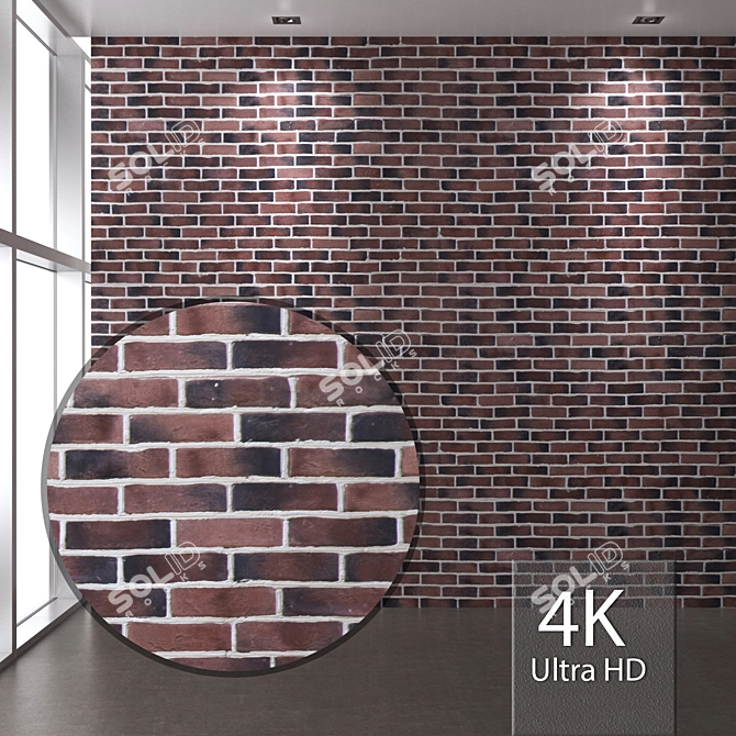 Seamless 4K Brick Textures 3D model image 1