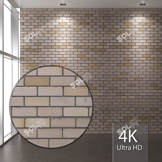 Seamless 4K Brickwork Texture 3D model image 1