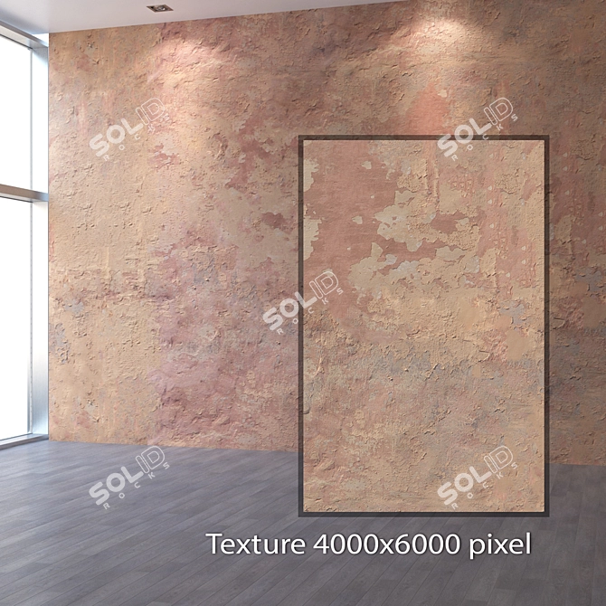 Vintage Plastered Texture 4K 3D model image 2