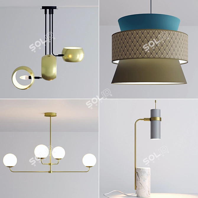  Stylish Lamp Set: LA REDOUTE & AM.PM. 3D model image 1