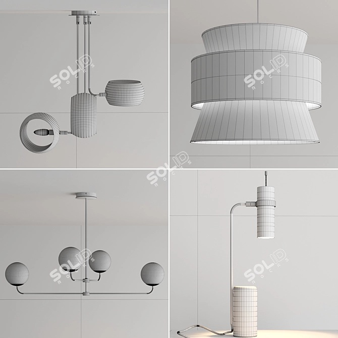  Stylish Lamp Set: LA REDOUTE & AM.PM. 3D model image 2