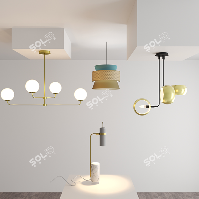  Stylish Lamp Set: LA REDOUTE & AM.PM. 3D model image 3