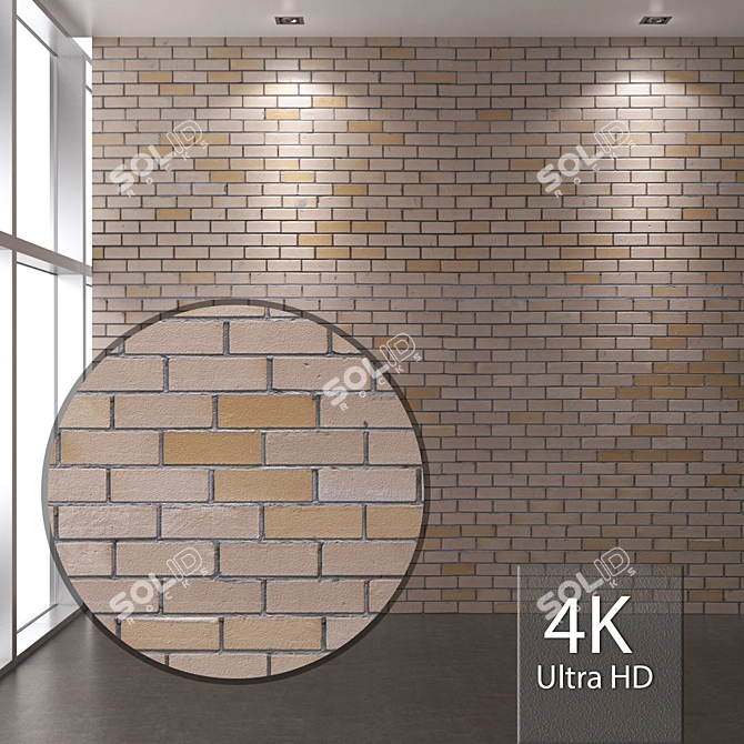 Seamless 4K Brick Texture 3D model image 1