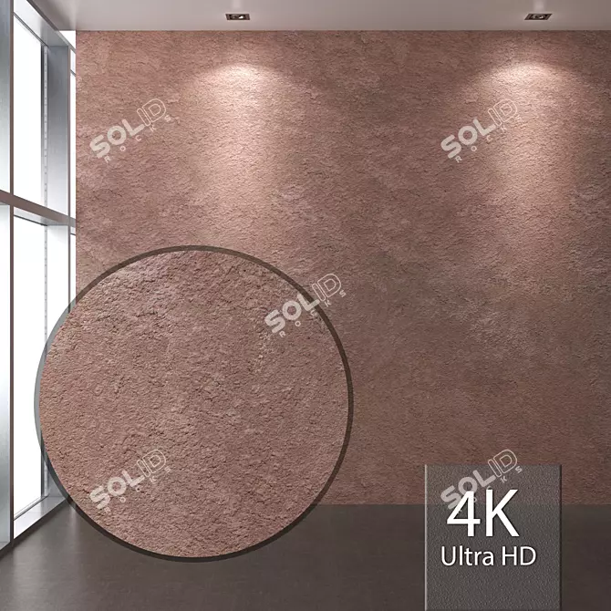 Seamless 4K Decorative Plaster 3D model image 1