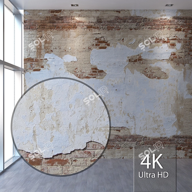 Seamless Decorative Plaster - 4K Texture 3D model image 1