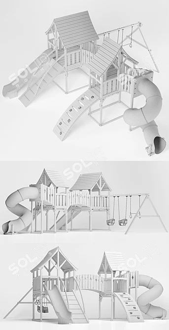 Majestic Double Swing Set 3D model image 3