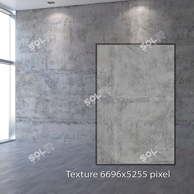 Seamless Concrete Wall Texture 3D model image 2