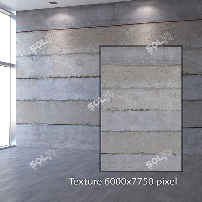 Seamless 4K Concrete Wall Texture 3D model image 2