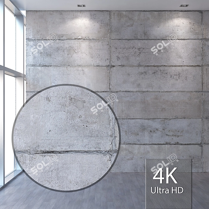 Seamless 4K Concrete Texture 3D model image 1