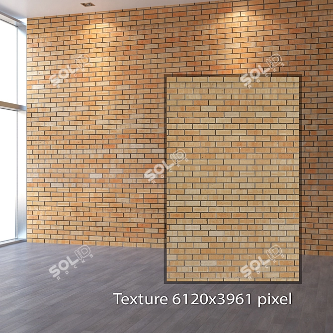 Seamless 4K Yellow Brickwork 3D model image 2