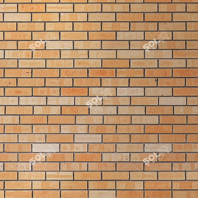 Seamless 4K Yellow Brickwork 3D model image 3