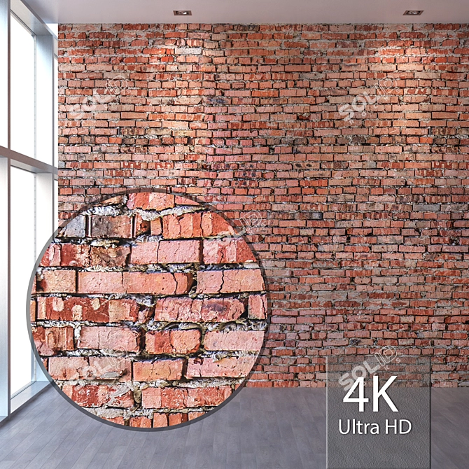 Seamless Brickwork Texture in 4K 3D model image 1