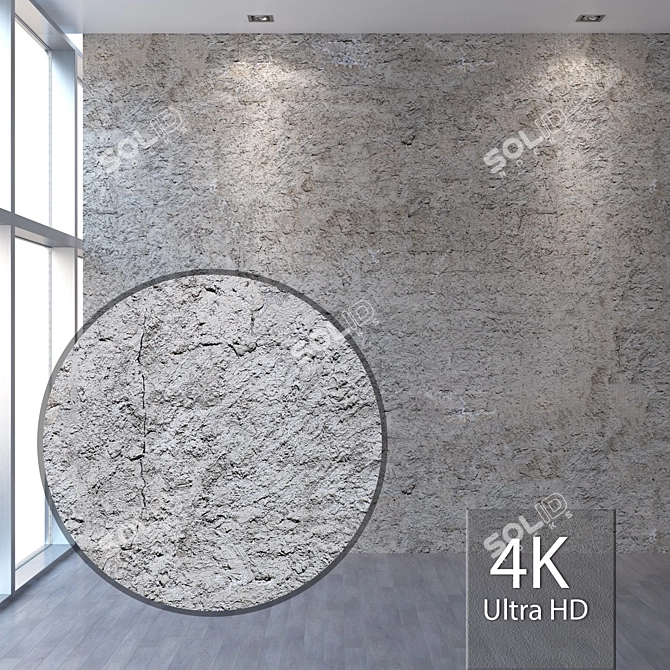 Title: Seamless 4K Coarse Plaster 3D model image 1