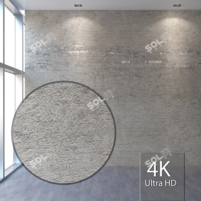 Seamless Coarse Plaster Texture- 4K 3D model image 1