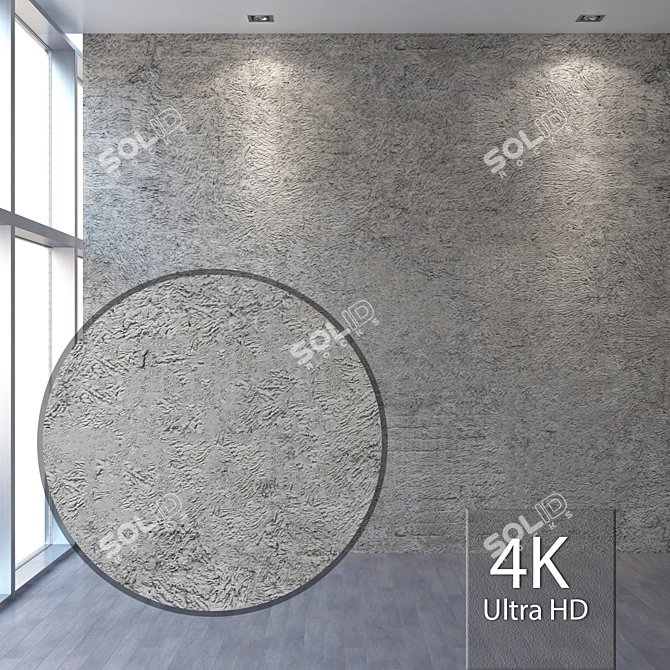 Seamless 4K Coated Plaster Texture 3D model image 1