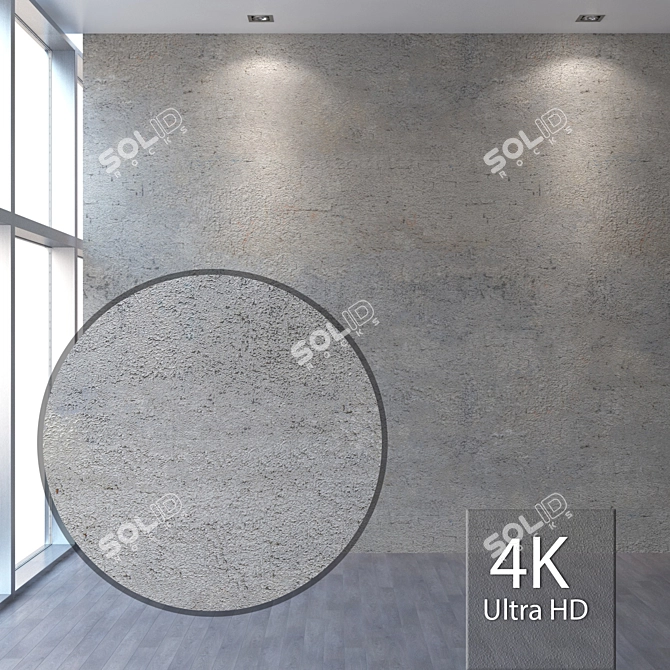 Seamless 4K Facade Plastering 3D model image 1