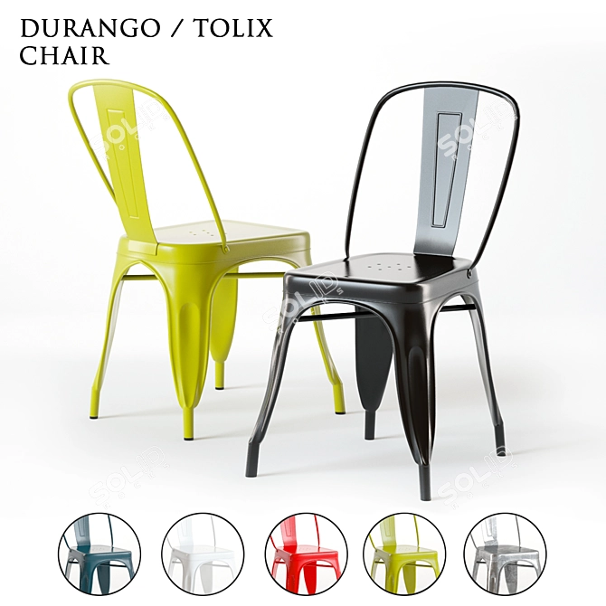 Pottery Barn Durango Side Chair - Retro Metal Elegance! 3D model image 1