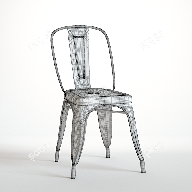 Pottery Barn Durango Side Chair - Retro Metal Elegance! 3D model image 2