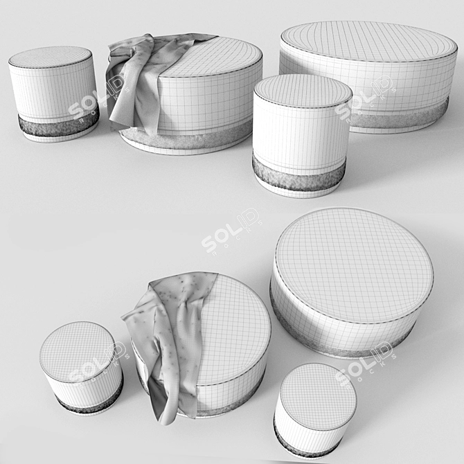 VINCENT Ottoman Set - Thesofaandchair 3D model image 3