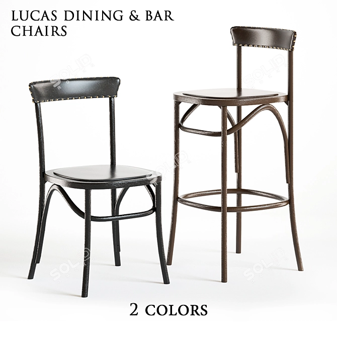 Elegant Pottery Barn Lucas Chair 3D model image 1