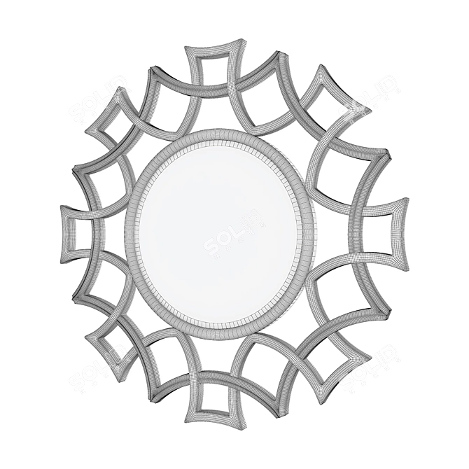 Starburst Silver Wood Accent Mirror 3D model image 3