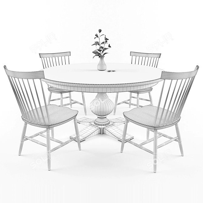 Elegant Round Dining Table 3D model image 3