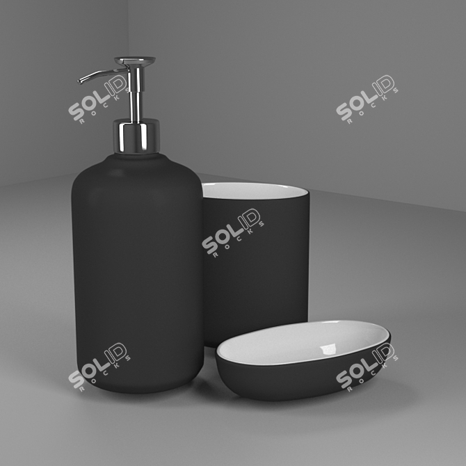 Eco-Friendly Bathroom Set 3D model image 1