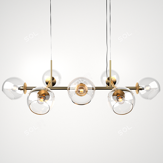 Gleaming Glass Orb Chandelier 3D model image 1