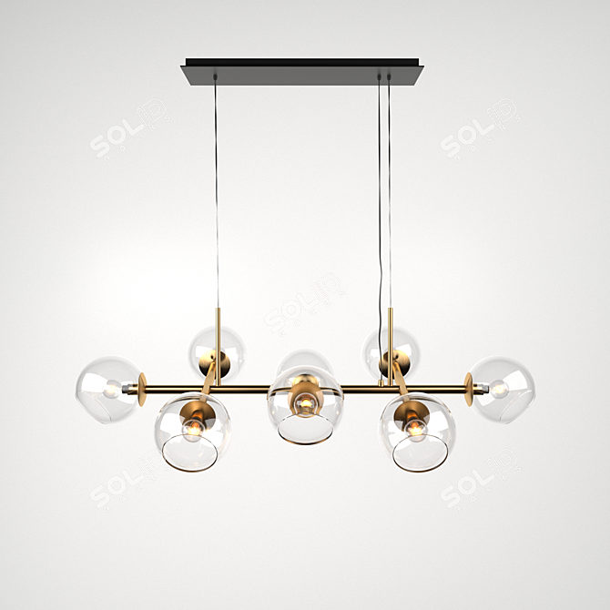 Gleaming Glass Orb Chandelier 3D model image 3